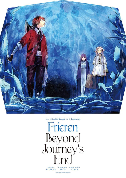 Illustration représentant la licence Frieren, manga fantasy japonais avec poster 2
